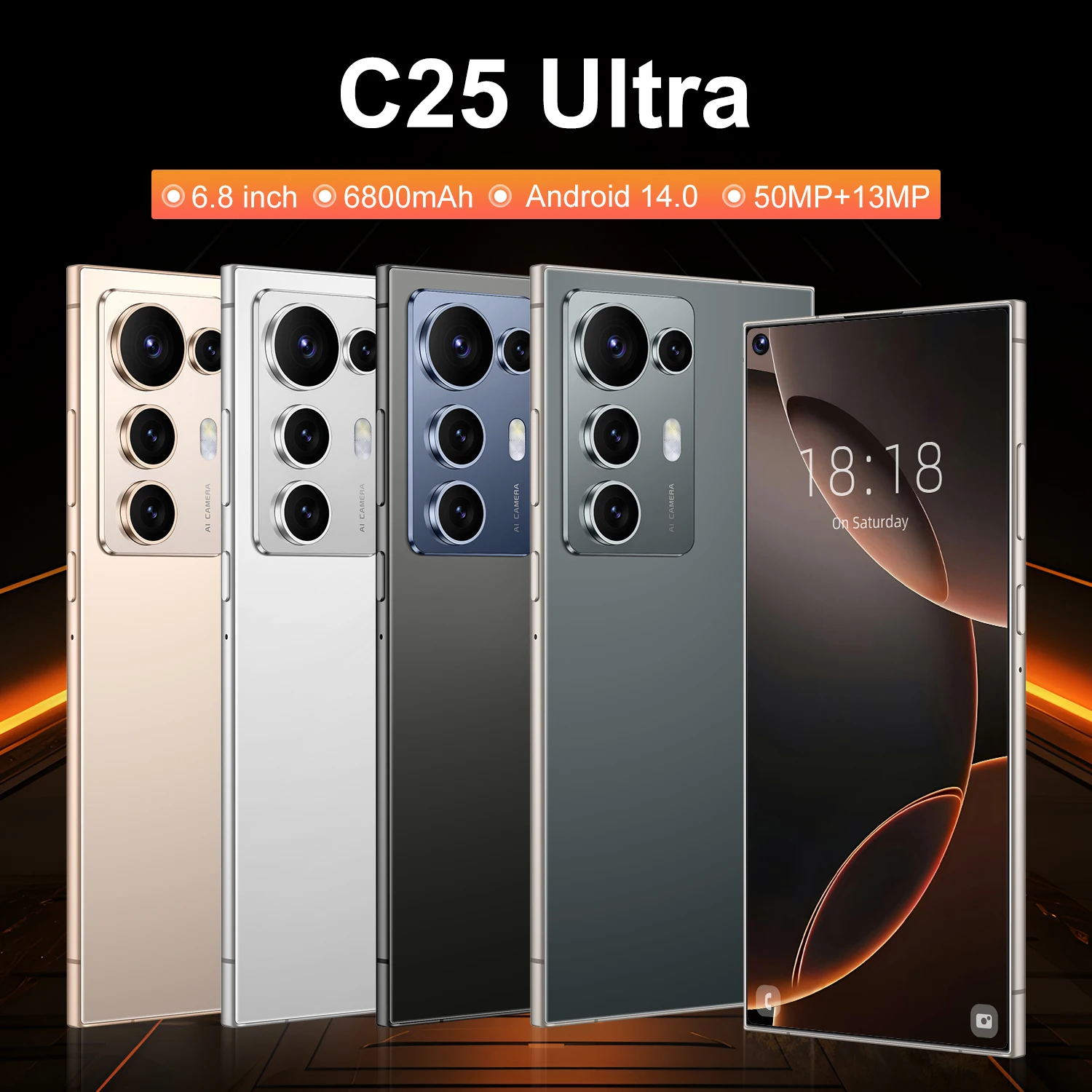 C25 Ultra Smartphone - 6.8-Inch 5G with 16GB RAM & 1TB Storage